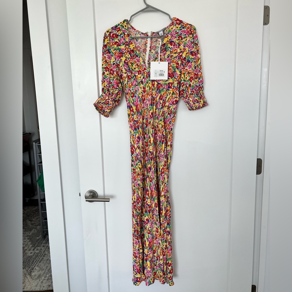 NWT Rixo For Target Multicolor Floral Midi Dress Size 4